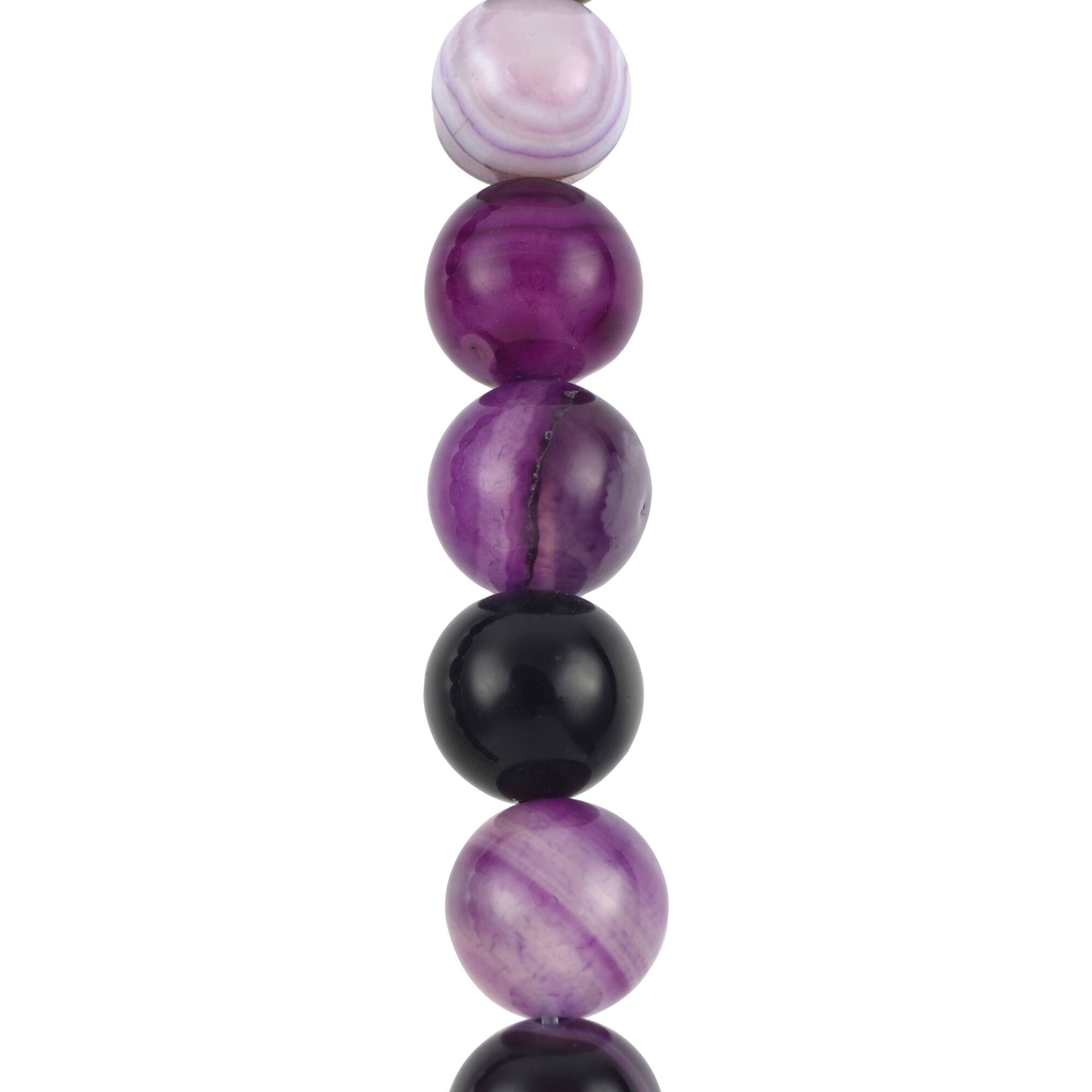 12 Pack: Purple Agate Round Beads by Bead Landing